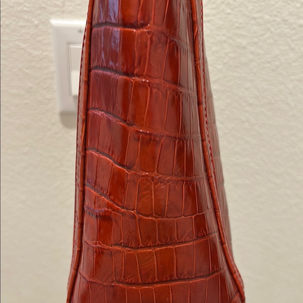 FAUX Croc-Embossed Leather Tote Bag - Red - Picture 5 of 16